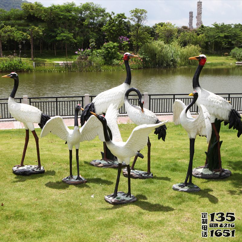 公園景區玻璃鋼仿真仙鶴雕塑